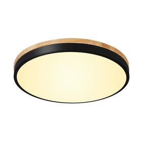 Rj-3001-s-mb Hlinghtnet 12 Inch Wood Led Flush Mount Ceiling Light Fixtures 5cct 2700-5000k 24w Dimma