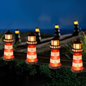 Pl-01 Hokfirm 5 Pack Lighthouse Gifts Solar Garden Lights Outdoor Stake Ip6 Pl-01 Hokfirm 5 Pack Lighthouse Gifts Solar Garden Lights Outdoor Stake Ip6