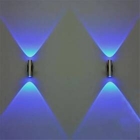 Hoky 765887468458 Double-headed Led Light Bedroom Blue Aluminum Wall Lamp Home Sconce Luces