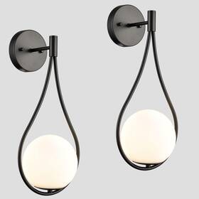 B3070bu-bk-2 Holkirt 2 Black Wall Sconces Mid Century Modern Light Fixtures