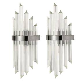 B3104-2bu-bk-2 Holkirt Mid-century Modern Wall Sconces Glass Rod Vanity Light Bedside Lighting