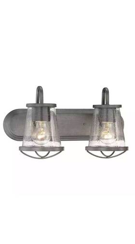 Home Decorators 046335083189 Collection Georgina 2-light Weathered Iron Vanity Light