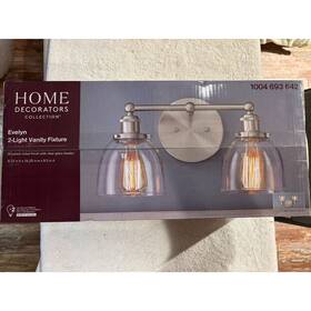 1006324381 Home Decorators Collection Evelyn 2-light Brushed Nickel Bathroom Vanity Light 16.25 In