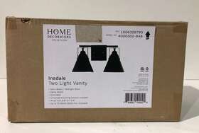 1006326790 Home Decorators Collection Insdale 2-light Matte Black With Satin Brass Accents Vanity Light