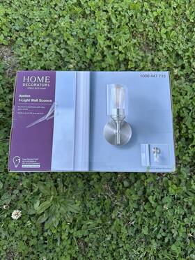 1006447733 Home Decorators Collection Ayelen 1-light Brushed Nickel Wall Sconce A19