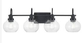 1020hdcmbdi Home Decorators Collection Halyn 31.375 In 4-light Matte Black Bath Vanity Light