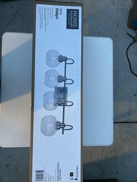 1020hdcvbdi Home Decorators Collection Halyn 31.375 Inch 4-light Vintage Brass Vanity Light Clear Glass