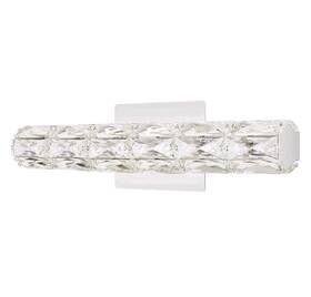 Home Decorators Collection 736916711340 Keighley 18 Inch Led Vanity Light Crystal Wall Sconce Chrome Open Box