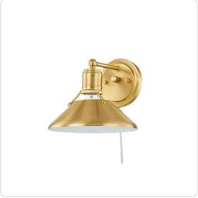 Home Decorators Collection 782042454453 Feldner One Light Wired Sconce Aged Brass Finish