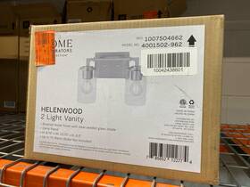 Home Decorators Collection 785652122774 Helenwood 12.75 Inch 2-light Brushed Nickel Bathroom Vanity Light Clear Seeded Glass