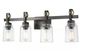 7998hdcab Home Decorators Collection Knollwood 4-light Bronze Vanity Light Vintage Brass Accents