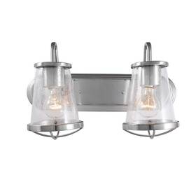Hb2625-35 Home Decorators Collection Georgina 18 Inch 2-light Brushed Nickel Industrial Rustic Vanity With Clear Glass