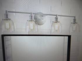 Hb2628-35 Home Decorators Collection Evelyn 37.5 Inch 4-light Brushed Nickel Industrial Vanity W Shade