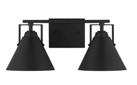 4000302-112 Home Decorators Insdale Matte Black Modern Vanity Light With Metal Shades
