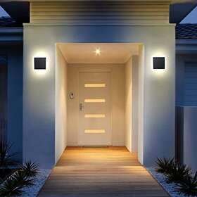 Ip65 Homeglow 195893164318 Edge Led Wall Light Outdoor Indoor Use Black Modern Sconce Waterproof
