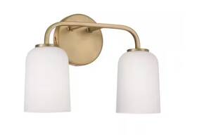 148821ad-542 Homeplace Lighting 13.75 Inch W 2-light Vanity Light Aged Brass With Soft White Glass 148821ad-542 Homeplace Lighting 13.75 Inch W 2-light Vanity Light Aged Brass With Soft White Glass