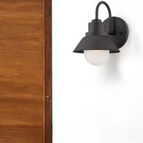 398551 Homeroots Matte Black Lamp Shade Wall Light