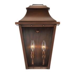 Homeroots 700513140308 Coventry 2-light Copper Patina Pocket Wall Light