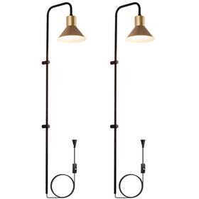 Ba-240 Homluce Plug In Wall Sconces Set Of Two With Switch Indoor Horn Cover Mounted L