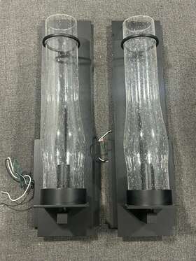 204255-skt-10-ii0213 Hubbardton Forge Lot Of 2 New Town 17.8 Inch H Sconces Black