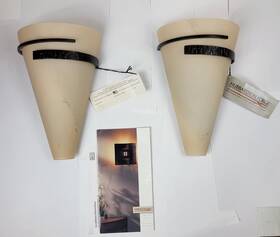 20656105 Hubbarton Forge Hubbardton Pair Sconces Half Cone Suspended Wall Bronze Slip Shade Nos Usa