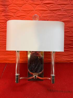 3002-pn Hudson Valley Lighting Used Waterloo Nickel 2 Light Wall Sconce #3002-pn Good Cond