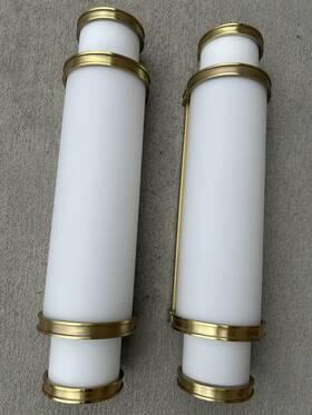 6622-agb Hudson Valley Lighting Lot Of 2 Pieces Malcolm 18 Inch 1 Light Led Sconces