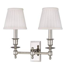 6802-pn Hudson Valley Lighting Used Newport - Two Light Wall Sconce 14 Inches
