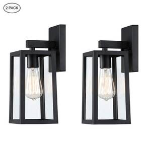 Nfsl01345-s Hukoro 1-light Matte Black Hardwired Outdoor Wall Lantern Sconces 2-pack