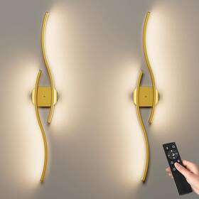 Bd1000 Hunhun Battery Operated Wall Sconces 2 Wireless Remote Control Gold Nob Lights