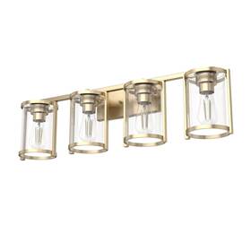 48011 Hunter - Astwood 4-light Alturas Gold Medium Size Vanity Light Dimmable Caged
