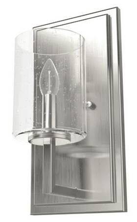 19545 Hunter Fan Company Kerrison 12 Inch Tall Wall Sconce W Glass - Brushed Nickel
