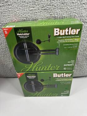 Mm1555sa Hunter 2 Butler Wall Swing Arm Lamps S Matchables Custom Light Oil Rubbed Bronze