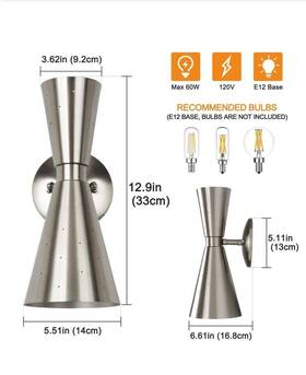 Pd1038791 Huoku Nimbus 2-light Aged Brush Nickel Wall Sconce With Up And Down Lighting