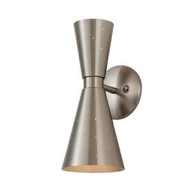 Pd1038801 Huoku Nimbus 2-light 5.51 Inch W Nickel Cone Wall Sconce Up And Down Lighting With Barn