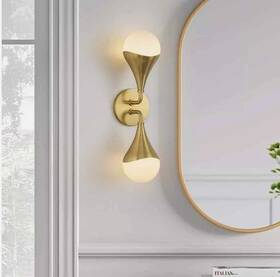 Pd1049511 Huoku Dropwater 18.3 Inch W 2-light Aged Brass Gold With Glossy Glass Vanity Light