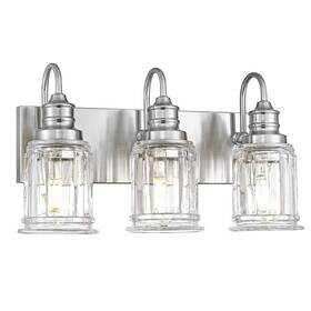 5hzg106b-3w Hwh Investment Bathroom Light Fixture 3-light Vanity Brushed Nickel Modern Bathro