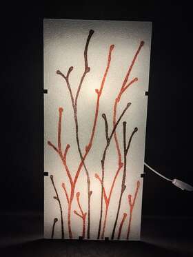 101.100.98 Ikea Wall Art Glass Panel Light Lamp Sconce Gyllen 22 Inch Nature Tree Branch Brown