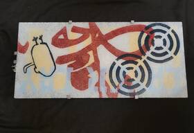3055435 Ikea Gyllen Graffiti Wall Hanging Light Sconce Glass Vintage 1990s V0409