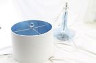 19128-000 Illuminada 3-way Lamp Linen " Glass Table Blue Shade Hardback 27 Light