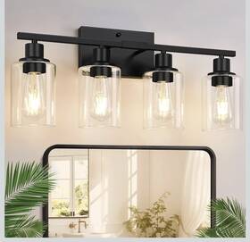 B0chhz84z4 Indoi 4-light Bathroom Light Fixtures Matte Black Modern Vanity Lights Over Mirror