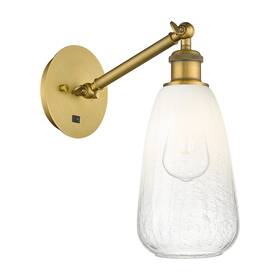317-1w-bb-g480-6op Innovations Lighting 317-1w-13-6 Brookhaven Almond Sconce - Brushed Brass / Opal