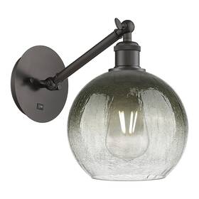 317-1w-ob-g483-8sl Innovations Lighting 317-1w-11-8 Brookhaven Globe Sconce - Oil Rubbed Bronze /