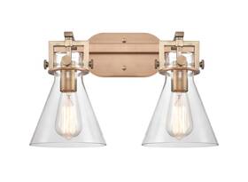 411-2w-bb-g411-7cl Innovations Lighting 411-2w-12-17 Newton Cone Vanity - Brass