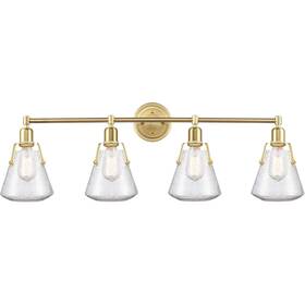 422-4w-sb-g4224-7 Innovations Lighting Luna Bathroom Vanity Light Satin Brass