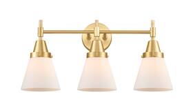 447-3w-11-25 Innovations Lighting Cone Vanity 3 Light 25 Inch W - Satin Gold /