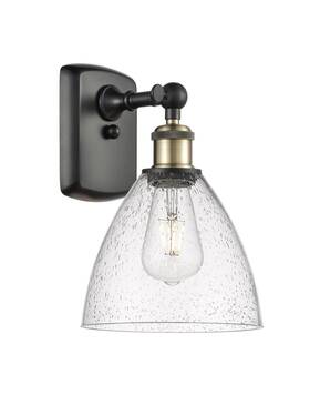 Innovations Lighting 516-1w-bab-gbd-754 516-1w-12-8 Bristol Sconce Glass 12 Inch - Black
