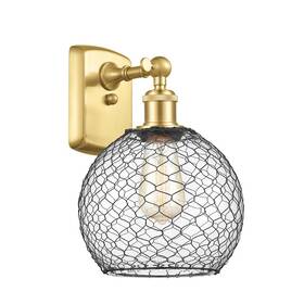 516-1w-sg-g122-8cbk Innovations Lighting 1w 122-8cbk Farm Wire Sconce Gold/clr/black -