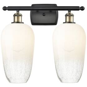 516-2w-bab-g484-7op Innovations Lighting 516-2w-16-17 Brookhaven Flute Vanity - Black Antique Brass