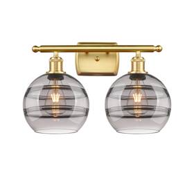 516-2w-sg-g556-8sm Innovations Lighting 516-2w-11-18-rochester-bathroom Vanity Light - Satin Gold /